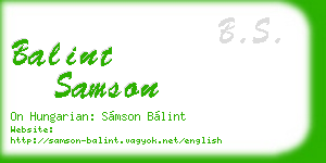 balint samson business card