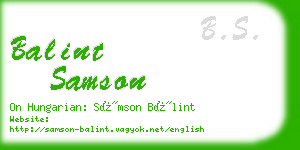balint samson business card